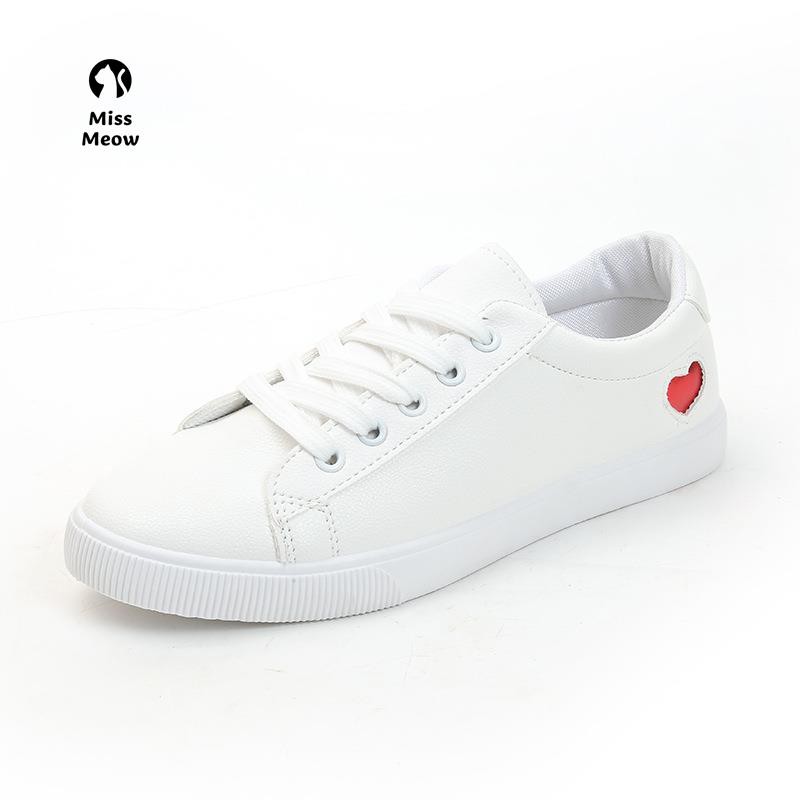 Miss meow Mùa thu năm 2021 phiên bản mới của Hàn Quốc giày trắng nhỏ thể thao giản dị mũi tròn trong thời trang đơn | BigBuy360 - bigbuy360.vn