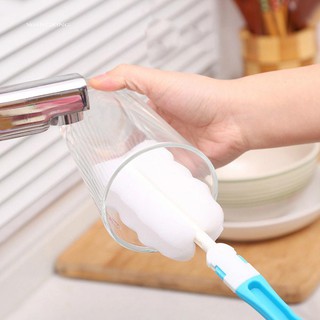 Wx _ Easy Bottle Glass Cup Bàn chải làm sạch bọt biển mềm Dụng cụ chà rửa nhà bếp