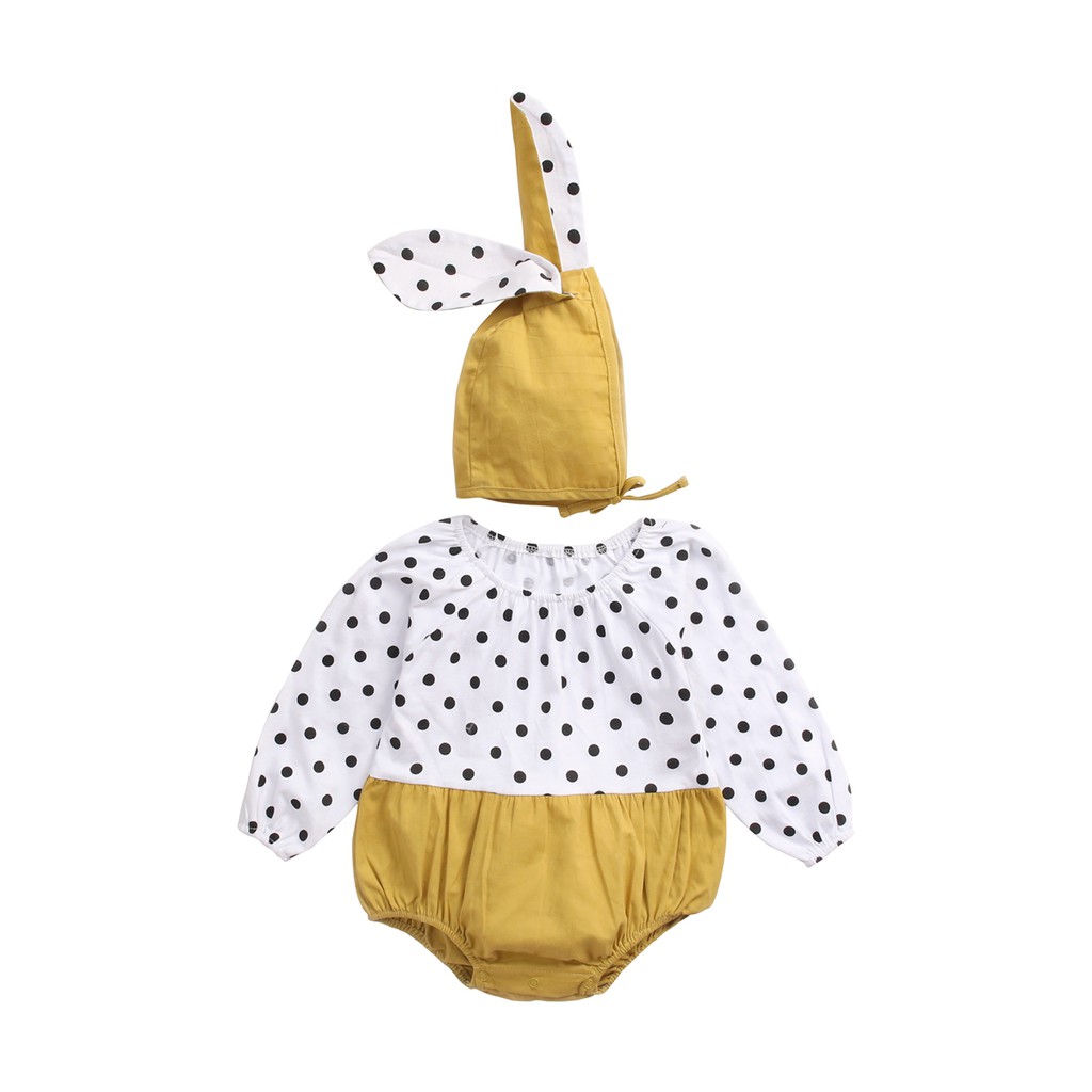 Bộ Áo Liền Quần Sanlutoz Tay Dài Kèm Mũ Tai Thỏ Thời Trang Mùa Thu Dễ Thương Cho Bé Gái