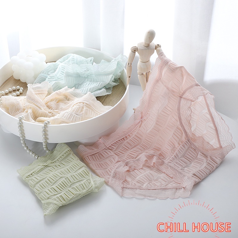Quần lót nữ - quần lót su nhăn viền ren kháng khuẩn mềm mịn Q 209 CHILL HOUSE
