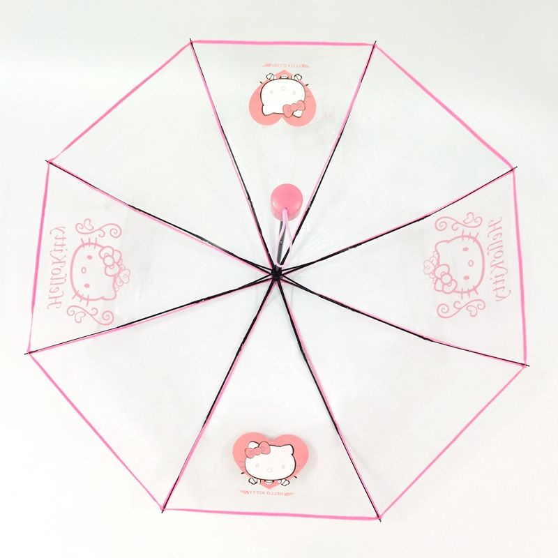 Dù Mềm Trong Suốt In Hoạt Hình Mèo Kitty Kiểu Hàn Quốc Dễ Thương Cho Bé Gái