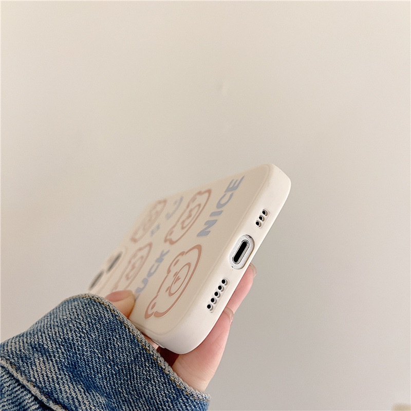 Ốp lưng iphone cạnh vuông mặt gấu luky BVC 6s/6splus/7/7plus/8/8plus/x/xr/xs/11/12/13/14/pro/max/plus/promax BVC970
