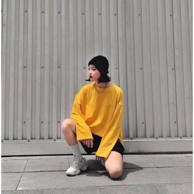 Áo thun cotton trơn tay dài