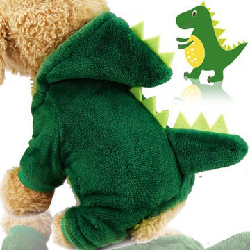 Áo Hoodie Cotton Hình Khủng Long Cho Cún Cưng