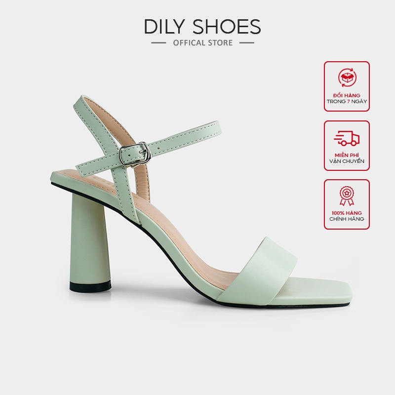 Giày Sandal DILY Gót Trụ Hình Học Cao 7cm_AA0246