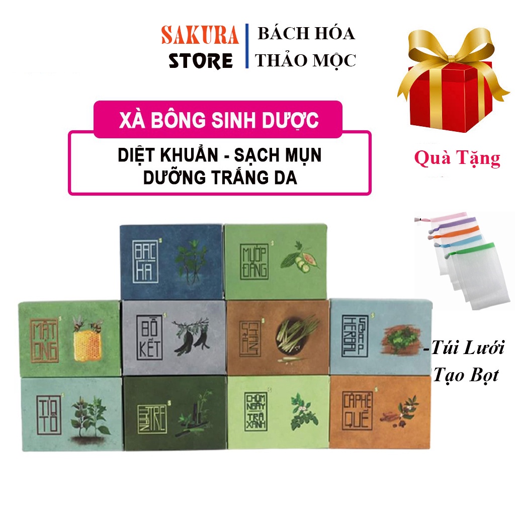 Xà Bông Sinh Dược Handmade Đủ 10 Loại (Xà Phòng Mướp Đắng, Nghệ Mật Ong, Chanh Sả....)
