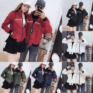 Áo khoác cặp đôi nam nữ dù phối chữ đủ màu hàng bao đẹp