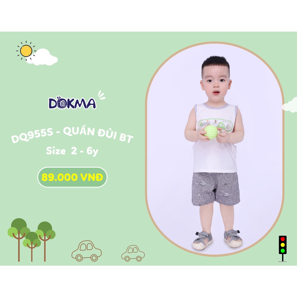 (2 và 6 tuổi) Quần đùi bé trai Dokma – chất cotton hữu cơ siêu mềm thoáng (DQ955S)