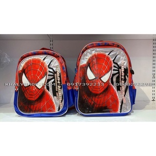 Balo học sinh đi học cấp 1 size 14'' - 16'' hình người nhện Spiderman màu xanh đỏ dành cho bé trai