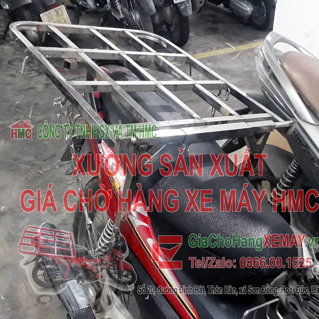 [INOX KHÔNG GỈ] Giá Chở Hàng XE MÁY Đa Năng HMC bằng INOX 201 Không Gỉ, Xưởng Của Nhà Giá Rẻ Nhất Hà Nội