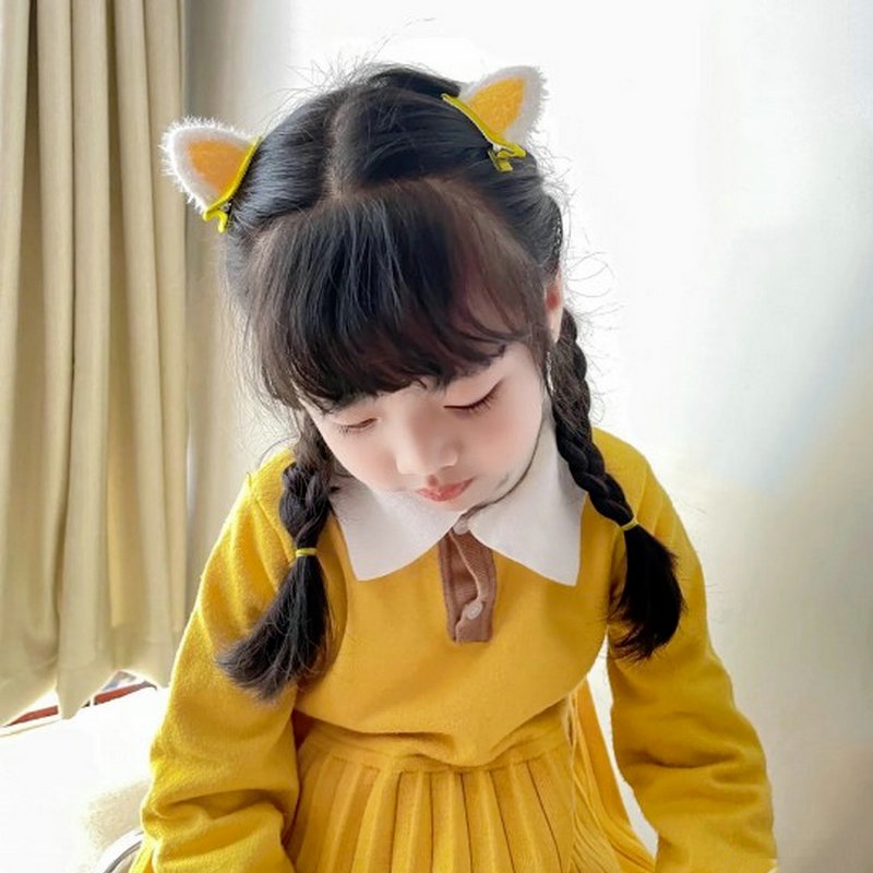 Set 2 Kẹp Tóc Tai Mèo 3D Dễ Thương Cho Bé Gái
