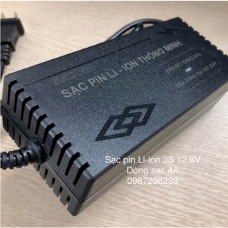 Sạc pin li-ion 3s 12.6v 4a đèn báo sạc đầy, tự ngắt, quạt tản nhiệt
