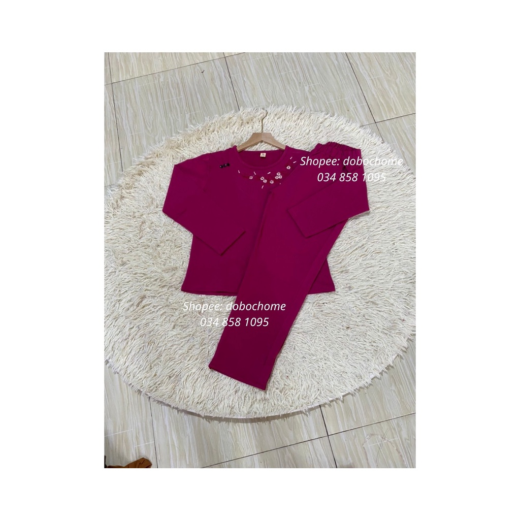 Bộ Quần Áo Cho Mẹ Trung Niên Thu Đông Quần Dài Áo Dài Tay