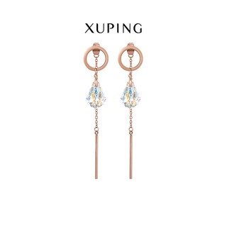 Bông Tai Nữ Mạ Vàng Hồng, Mặt Tinh Thể Ánh Kim Cao Cấp - XPBT91