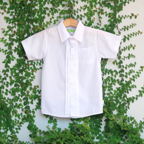 Áo sơ mi tay ngắn đồng phục học sinh viền ngực nam Jadiny cấp 1, cấp 2, thoáng mát, thấm hút mồ hôi, ít nhăn