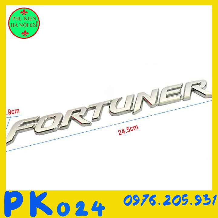 [FREESHIP]  Logo chữ FORTUNER 3D nổi dán trang trí xe