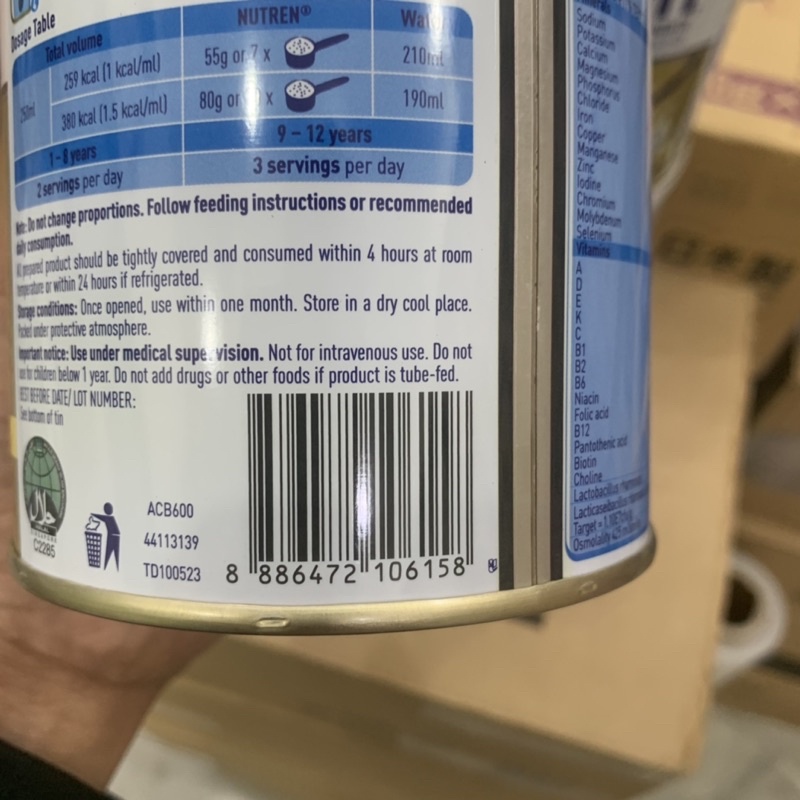 Sữa bột Nutren Junior 400-850gr cho bé biếng ăn, suy dinh dưỡng