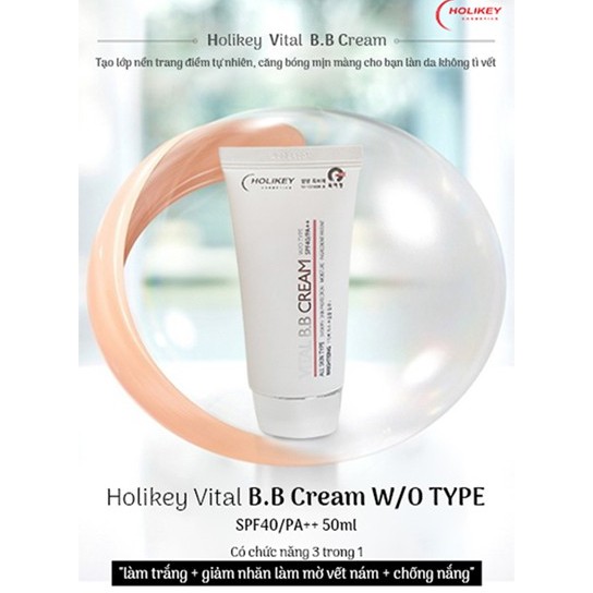 HOLIKEY VITAL BB CREAM KEM NỀN TRANG ĐIỂM CHỐNG NẮNG BB CREAM GIẢM SẠM NÁM