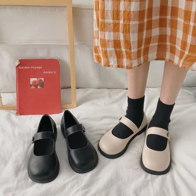 (Sẵn trắng 36) Giày Lorita chất da mềm, giày búp bê đế bệt quai răng cưa (5 Ảnh Thật Cuối) | BigBuy360 - bigbuy360.vn