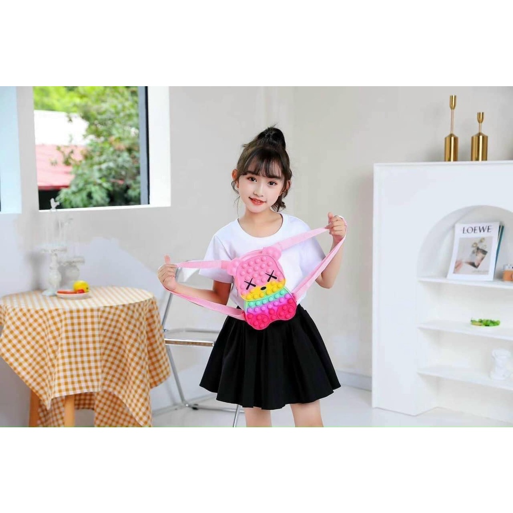 Balo Poppit ngộ nghĩnh họa tiết mèo cho bé