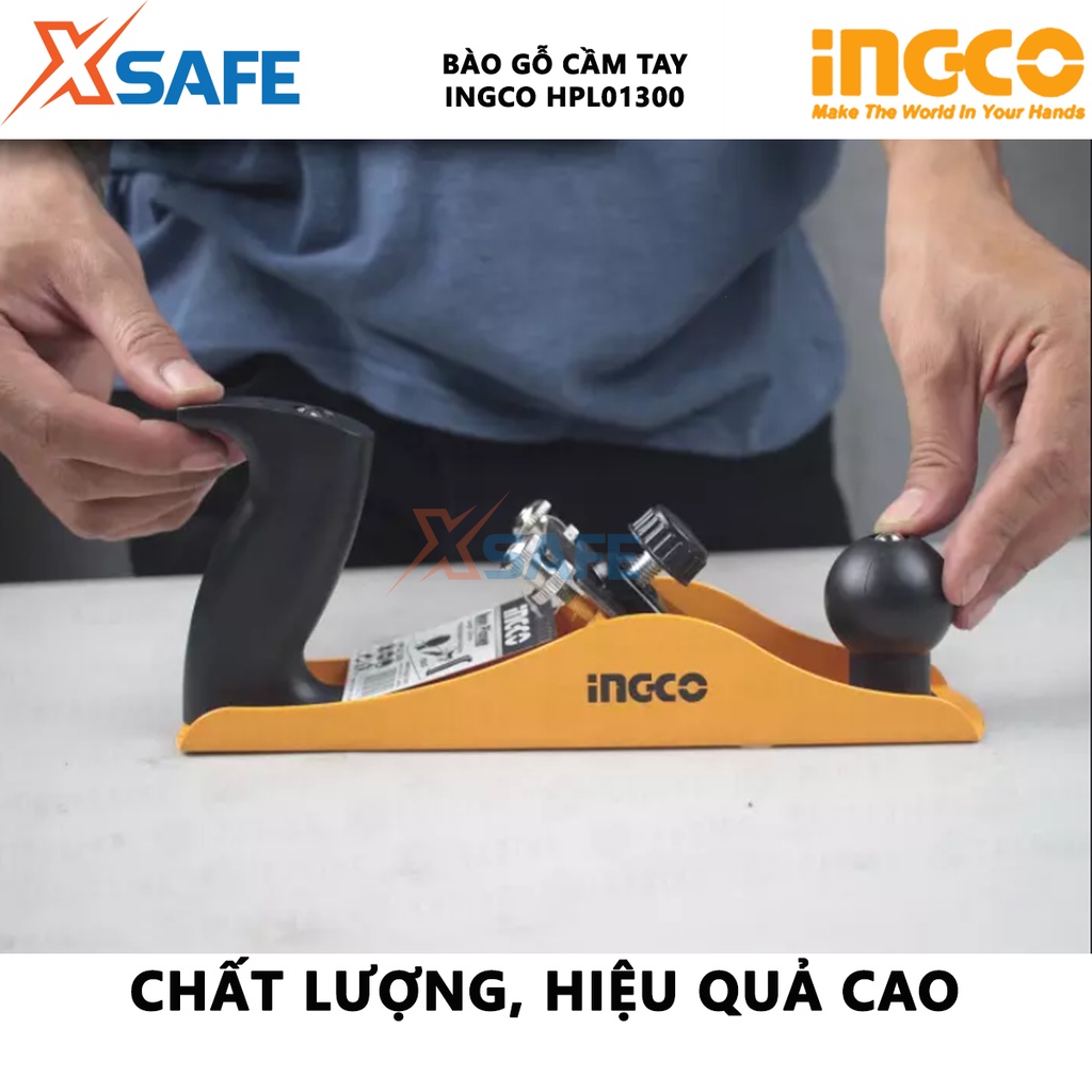 Bào gỗ cầm tay INGCO HPL01300 dài 235mm, chất liệu thép Q195, đóng gói bằng thẻ treo