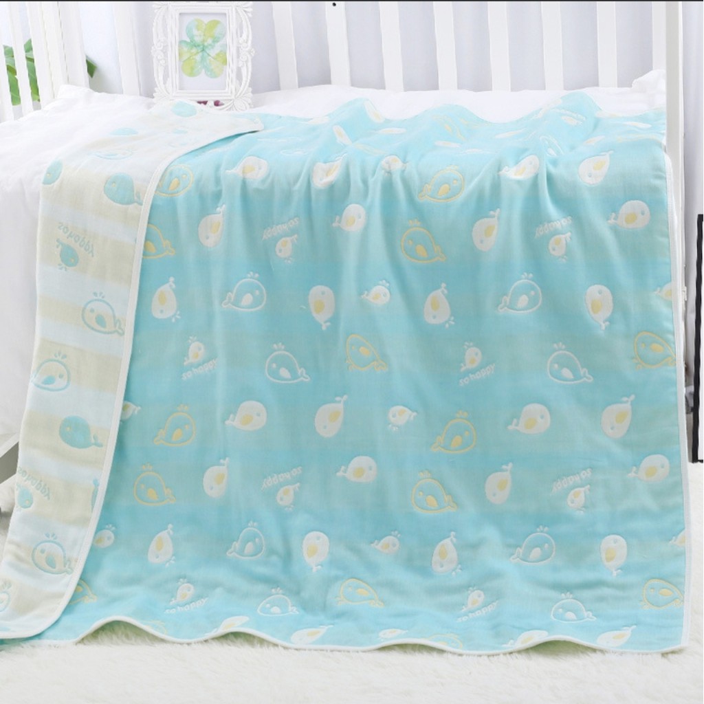 Chăn, Mền Cotton 6 lớp họa tiết xinh xắn cho bé (KT: 110 x 110cm)