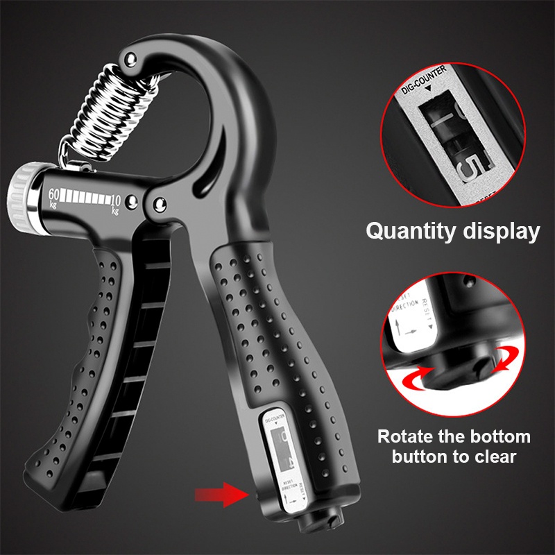 Kìm tập cơ tay chữ A, kìm tập cơ tay đếm số, tập gym tại nhà chỉnh lực 5 - 60kg có bản đếm số điện tử cao cấp.