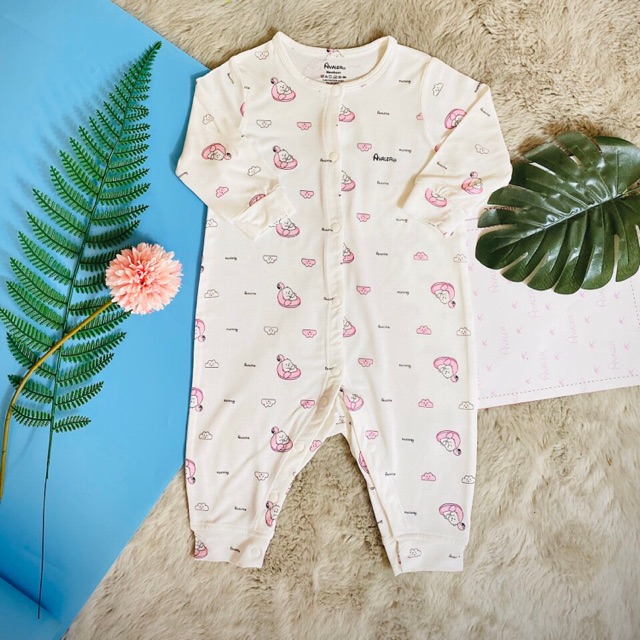 Bộ liền thân dài tay hãng Avaler cài cúc sợi tre