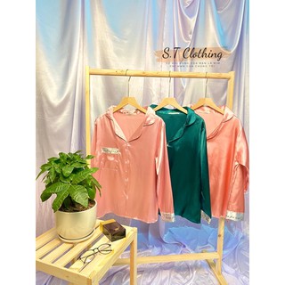 Đồ ngủ bộ đồ set đồ mặc nhà pijama lụa phi bóng trơn màu freesize