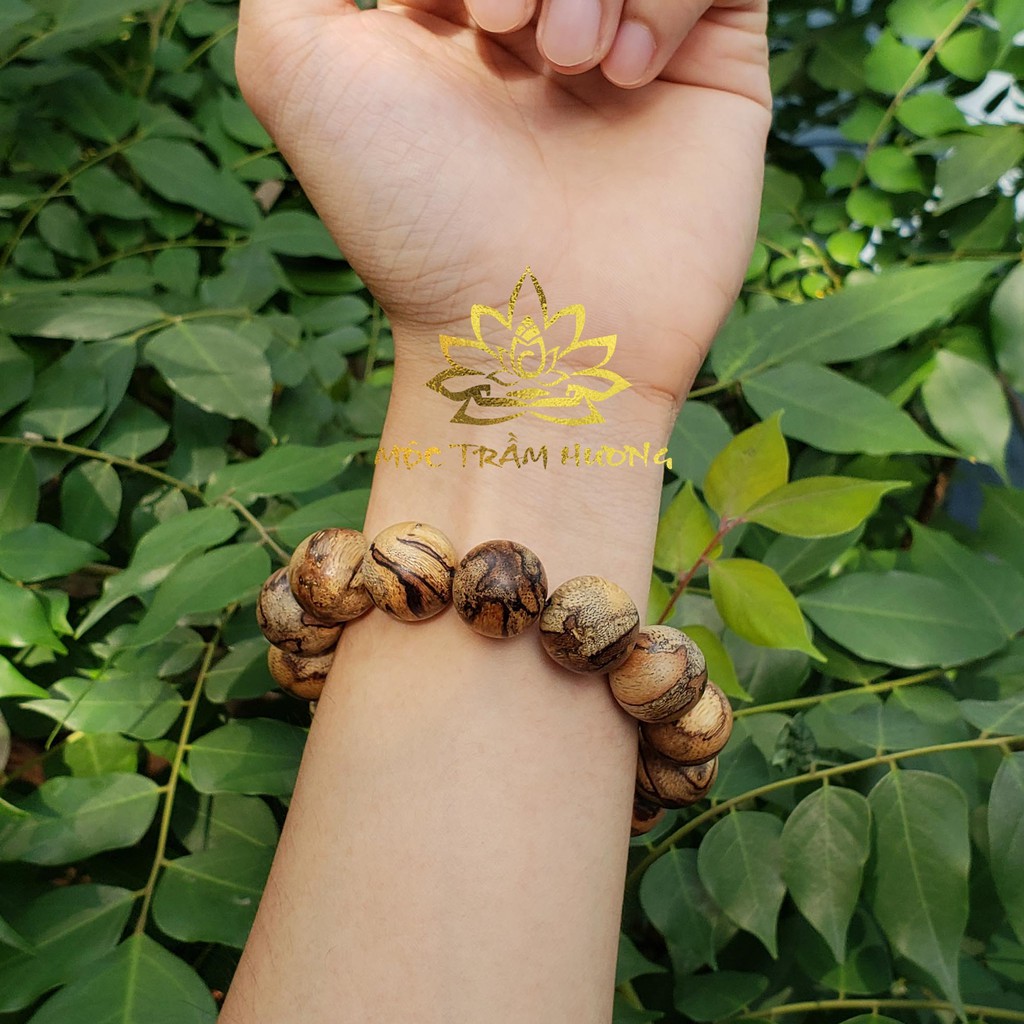 Vòng Tay Trầm Tốc Bông MTH JEWELRY Size 18mm Trầm Tốc Việt Tự Nhiên - Hạt Tròn Đều/Mùi Dịu Nhẹ | Mộc Trầm Hương