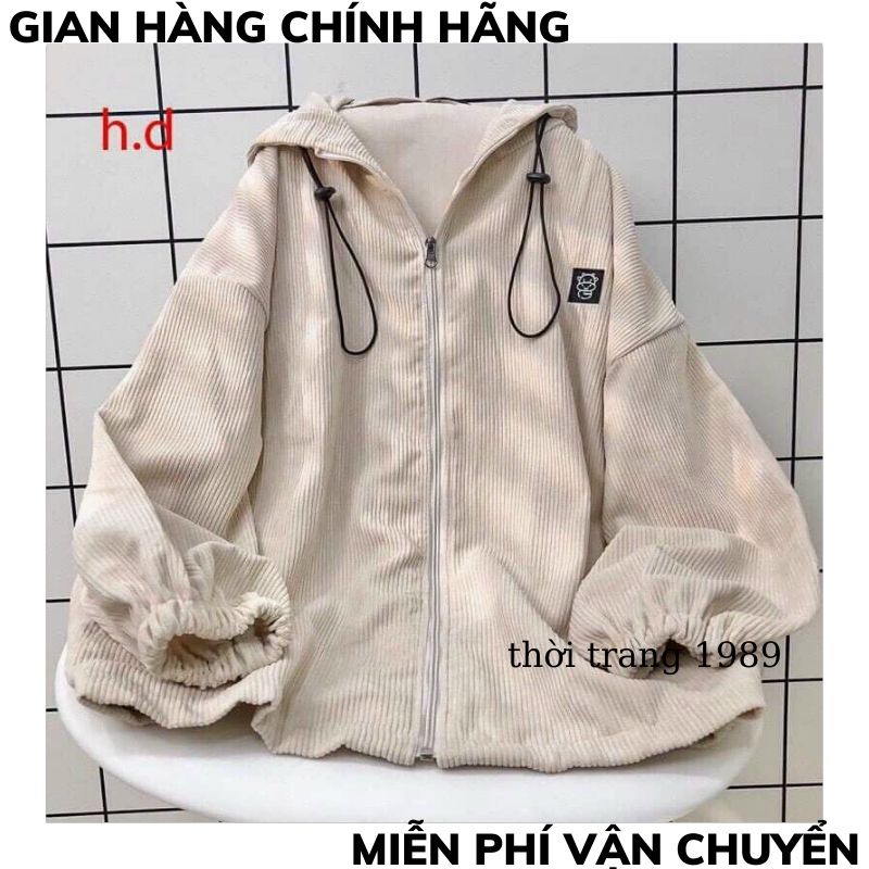 Áo khoác nhung tăm form rộng áo khoác nữ unisex phong cach hàn quốc nữ ULZZANG THỜI TRANG 1989