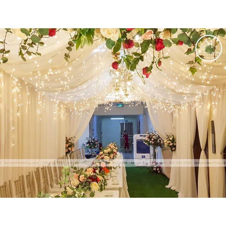 Bộ đèn rèm nháy 4m sợi dài 60cm trang trí nhà cửa đón giáng sinh, lễ tết, decor tiệc cưới, nhà hàng, quán cà phê DR-46