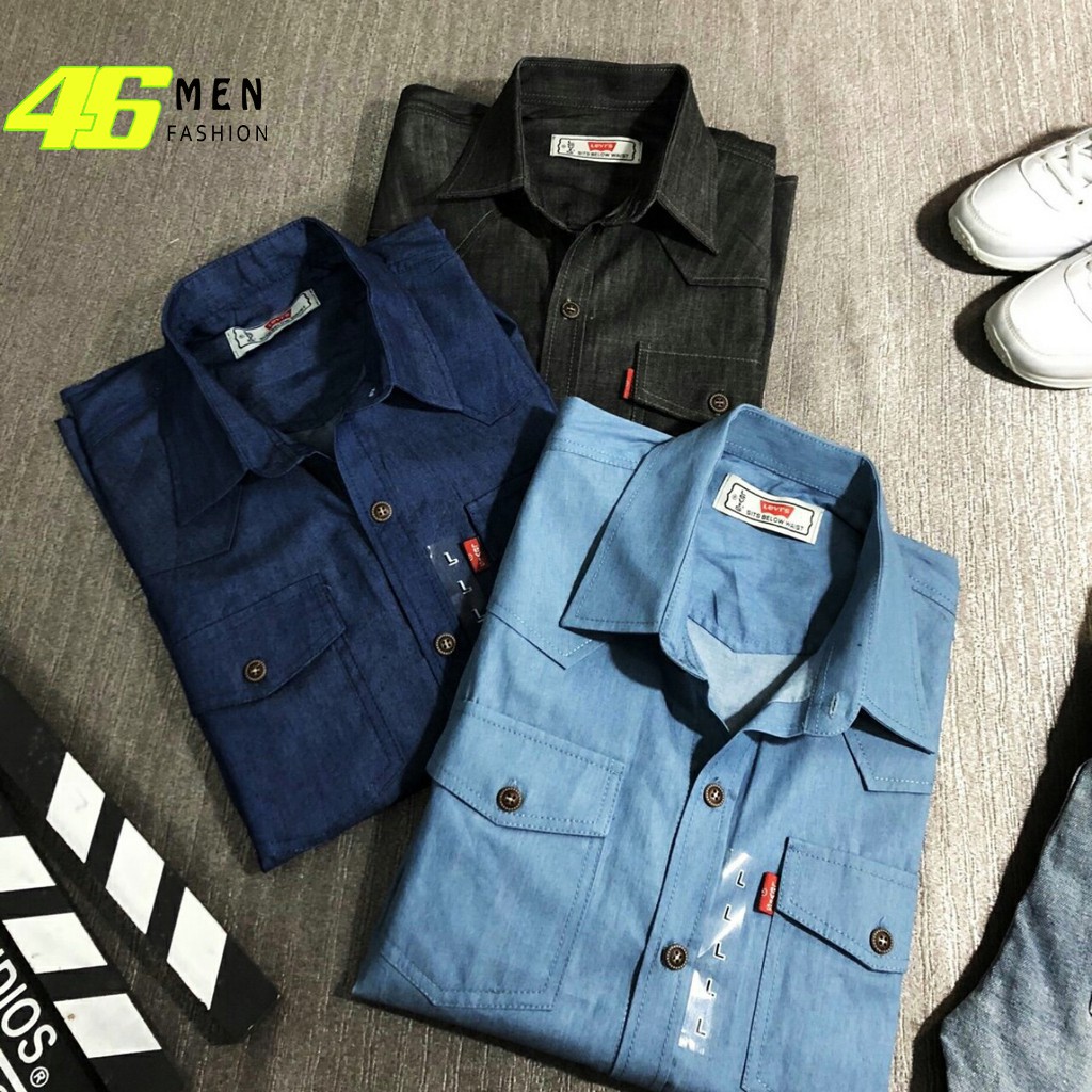 Áo sơ mi jean denim phối túi thời trang 2021 MFM682 | BigBuy360 - bigbuy360.vn