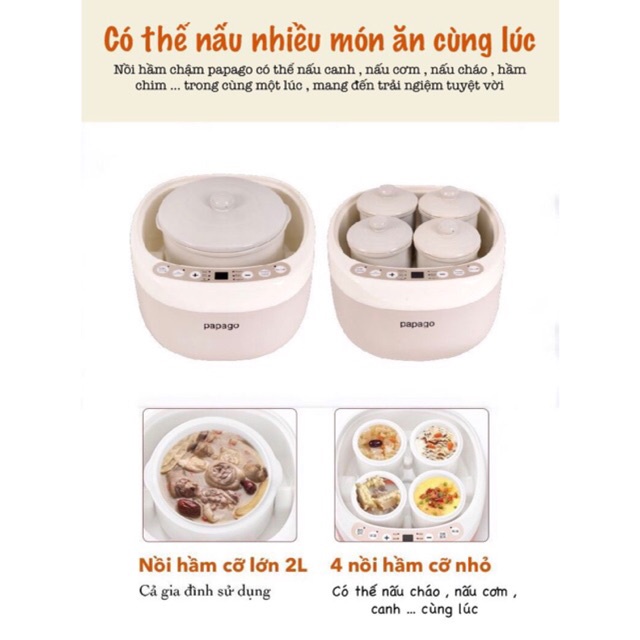 Nồi Hầm Cách Thuỷ Đa Chức Năng PAPAGO PPG-01