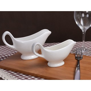 Chén thuyền đựng rót nước sốt gốm trắng McAllen MA038