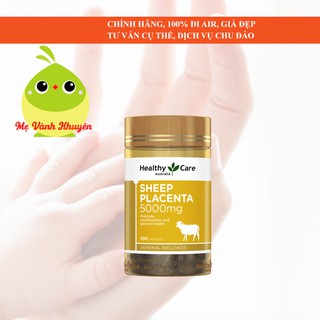 Nhau Thai Cừu Healthy Care Sheep Placenta 5000mg, Úc (100v)