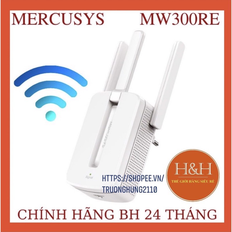 Bộ kích sóng wifi Mercusys MW300re 3 râu cực mạnh,Kich wifi,cục hút wifi,kích sóng wifi