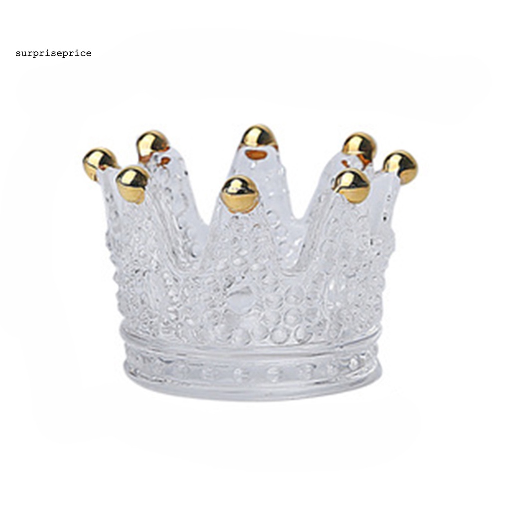 Khay đựng trang sức trong suốt viền mịn hình vương miện