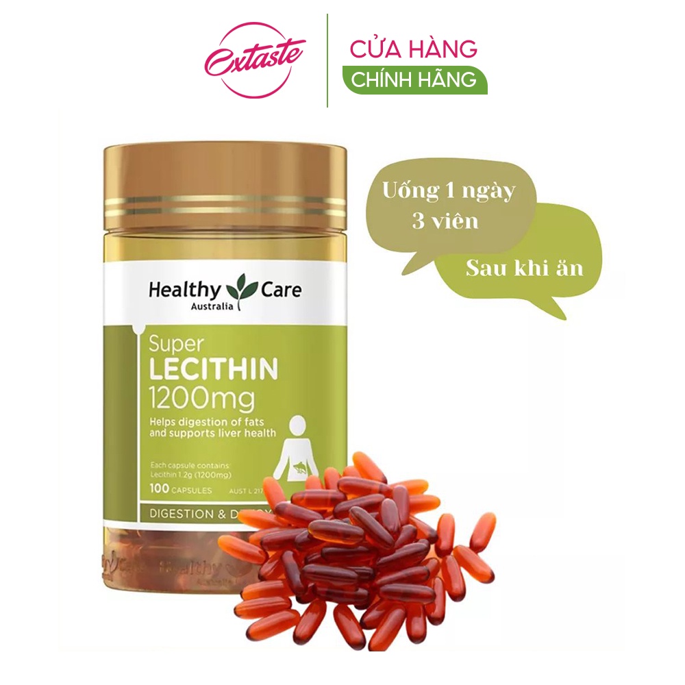 Mầm đậu nành Healthy Care Super Lecithin 1200mg 100 viên đẹp da tăng nội tiết tố nữ