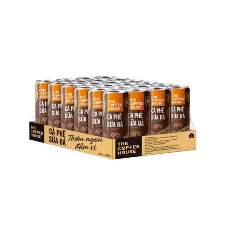 Thùng 24 lon cà phê sữa the coffee house 180ml/ cà phê sữa đá xanh the coffee house 180ml