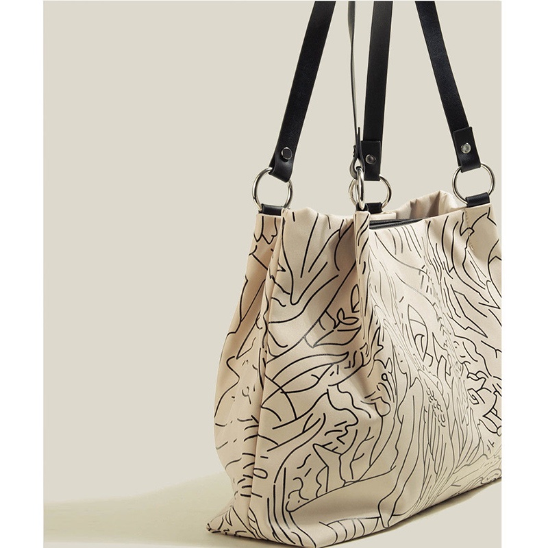 Balo canvas sức chứa lớn in họa tiết thời trang cho nữ