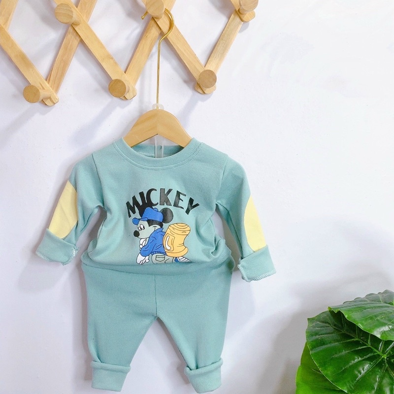 Bộ len tăm Mickey phối tay độc lạ cho bé trai 8-18kg siêu hot 2022