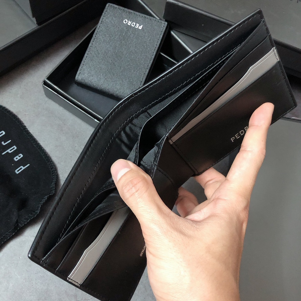 Ví ngắn trơn sần lót 2 màu - V349