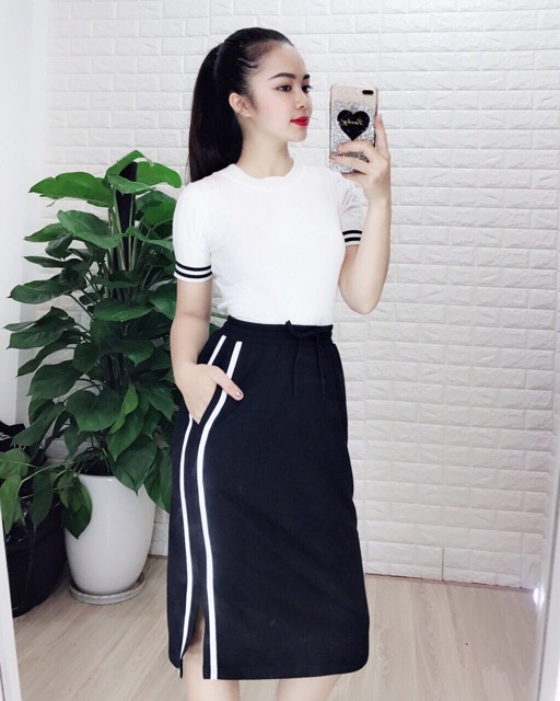 Chân váy nỉ midi chất bao đẹp