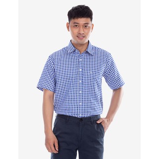 Áo sơ mi nam ngắn tay Novelty kẻ caro nhỏ NSMMCNMTCB180404N