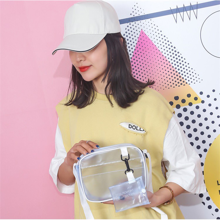 Đeo chéo nam nữ đi chơi, du lịch trong suốt cao cấp NH58 Shalla