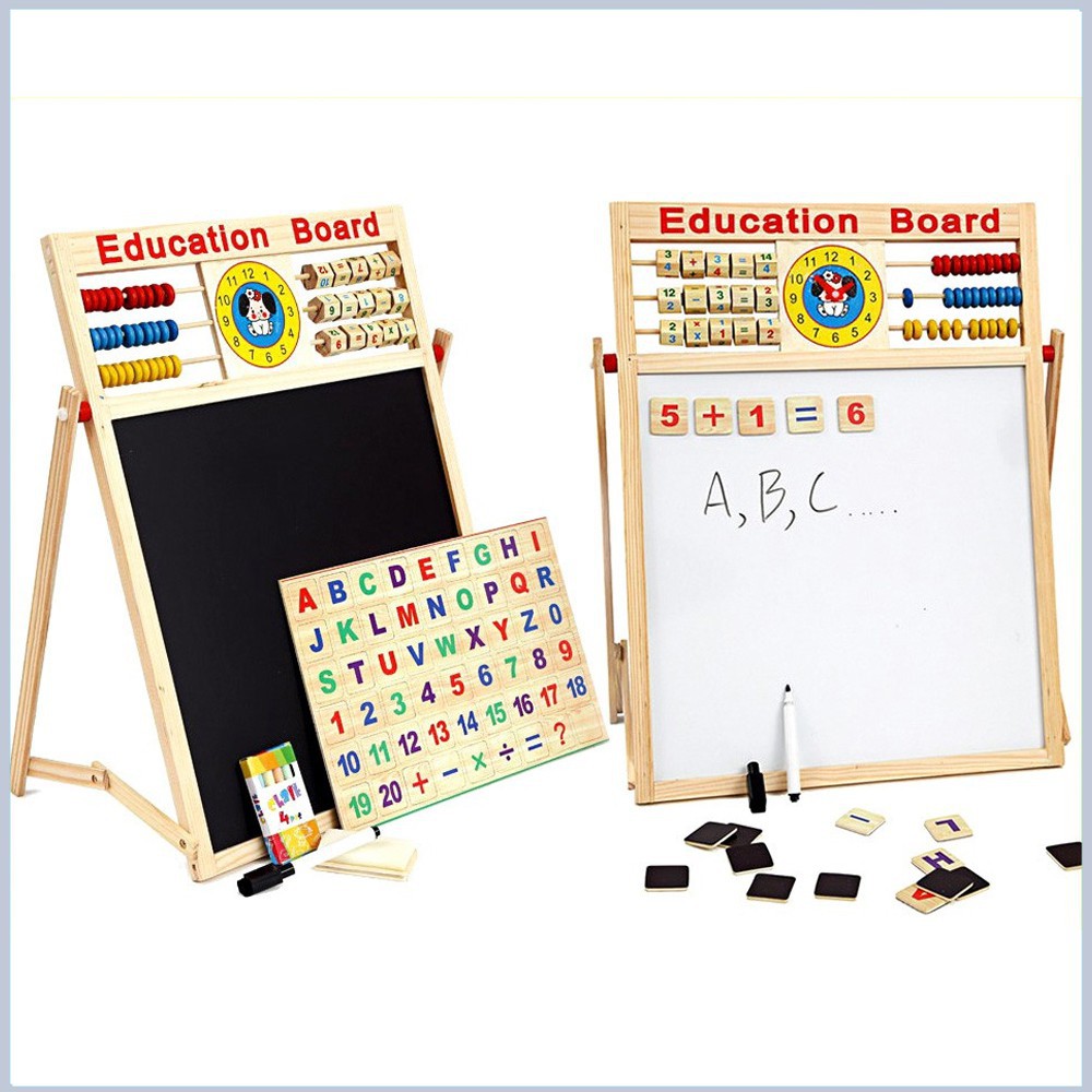 HOT SALE Bảng gỗ nam châm giáo dục 2 mặt cho bé viết vẽ, học số, học chữ cái Shop đảm bảo uy tín
