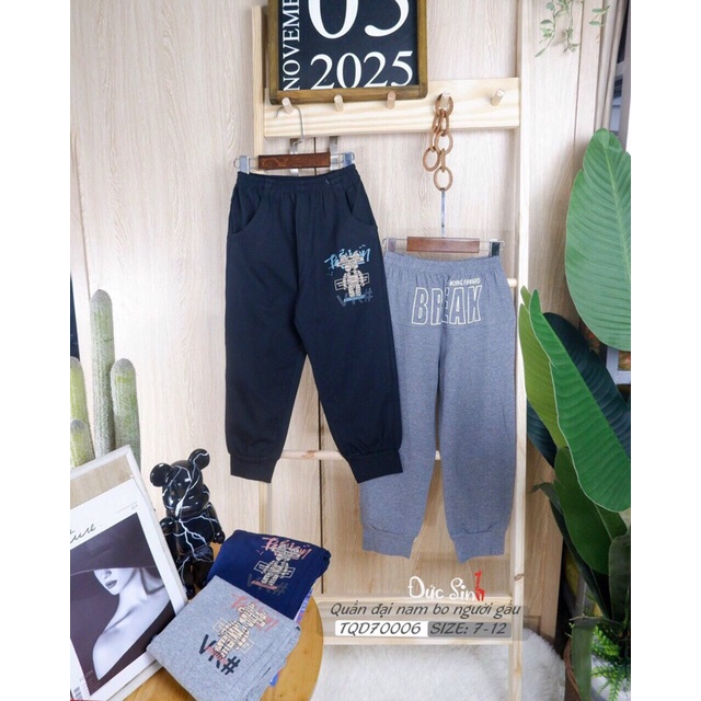 Quần cotton bé trai từ 17-40kg