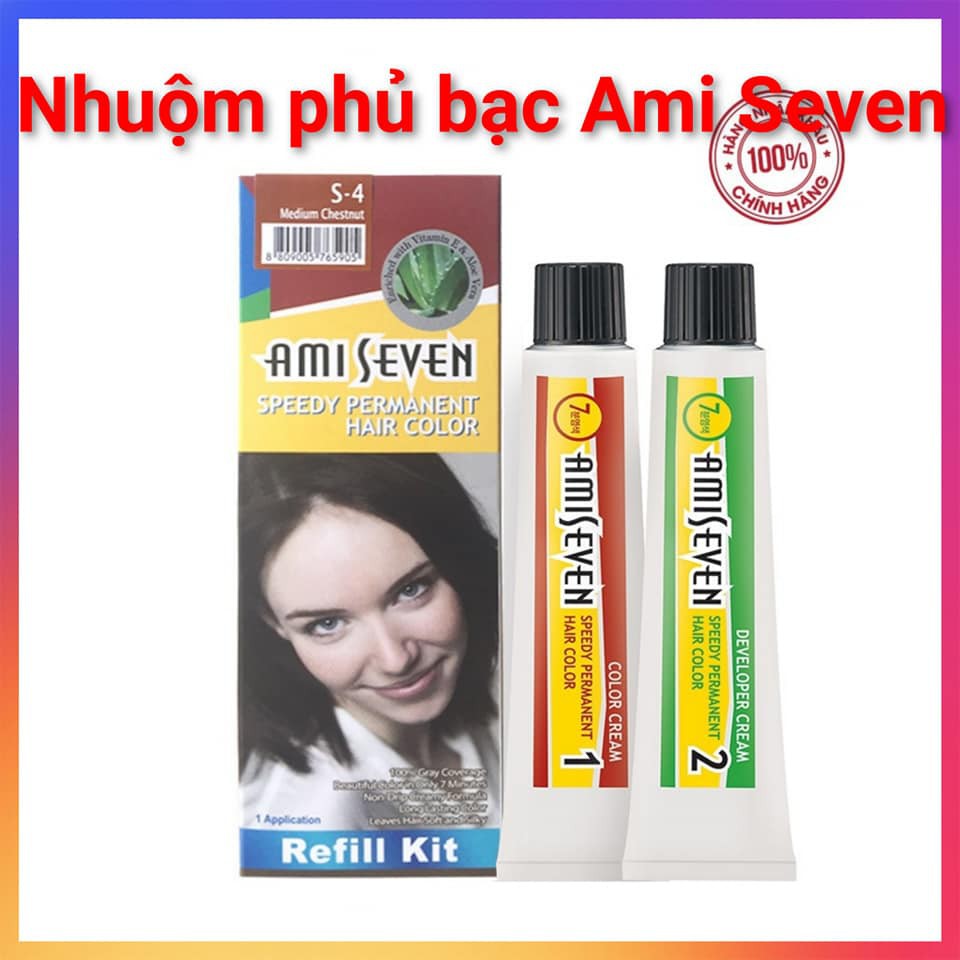 Nhuộm phủ bạc dược thảo Nhanh 7 Phút AMI SEVEN REFILL