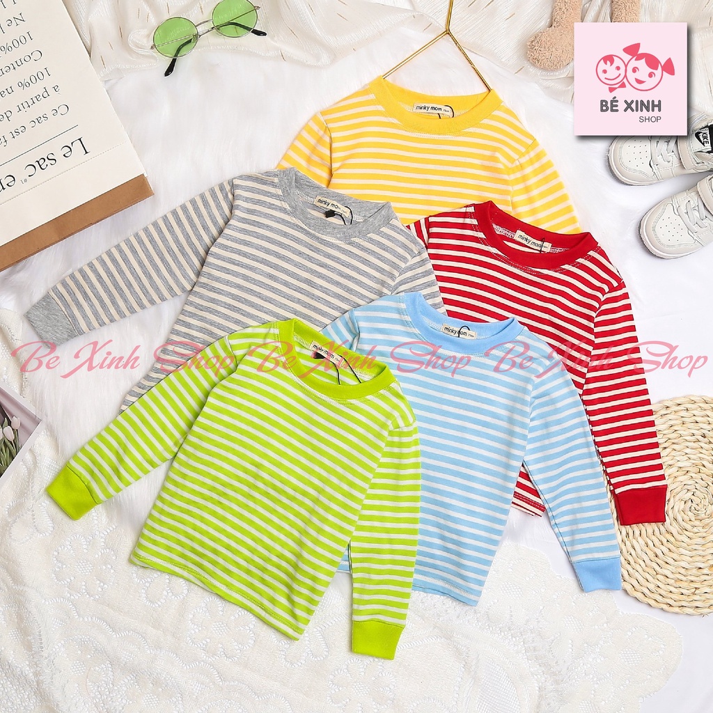 Đồ ngủ dài tay cho bé gái bé trai Minky Mom [Flash Sale] Bộ dài tay thu đông cho bé gái trai chất thun lạnh DÀI_KẺ_SỌC